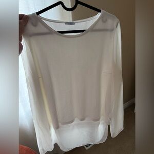 Akris Punto Sheer Cream Blouse